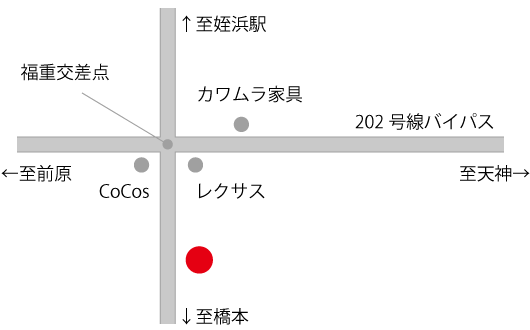 町家かふぇかまくら西福岡店のアクセスマップ